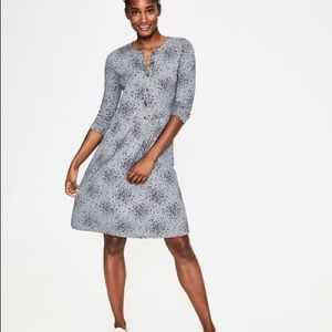 Boden Briar Jersey Grey Starburst L/S Dress sz 14L